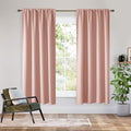 Bedroom Blackout Curtains 72 inches Long (100% Blackout - Peach Pink / 34"W x 72"L (Pack of 2))