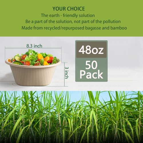 48 Oz Disposable Bowls (Natural / 48 Oz)