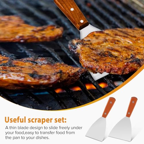 Small Metal Dough Grill Griddle Scraper Spatula for Food (Small)