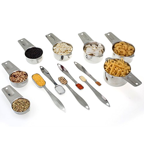 13 Piece Measuring Cups and Spoons Set (13 Piece / Silver)