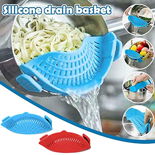 2 Pcs Clip on Strainers (Red, Blue)