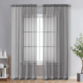 Charcoal Grey Sheer Curtains 90 Inches Long 2 Panels (Charcoal Grey / 42"W x 90"L (Pack of 2))