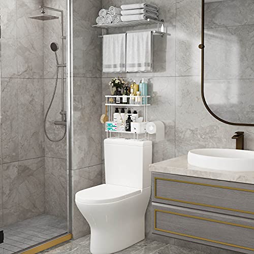 2 Tier Over Toilet Storage Shelf (White / 2-Tier)