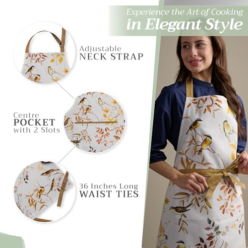 Aprons for women with Pocket 100% Cotton Pack of 1 (095 - Verdier)