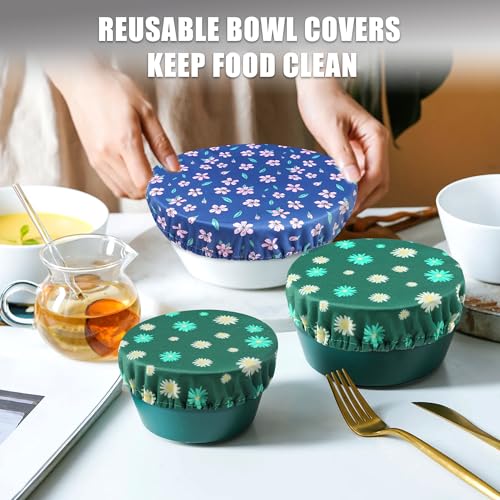 Elastic Reusable Bowl Covers for Bread Proofing (6 Pack / Chrysanthemum)