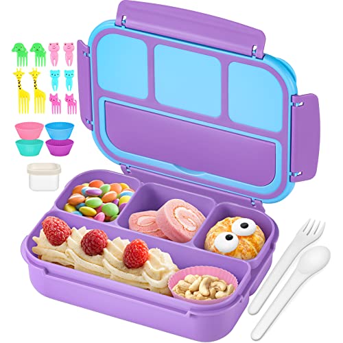 Bento Lunch Box for Kids Girls Boys (Purple)
