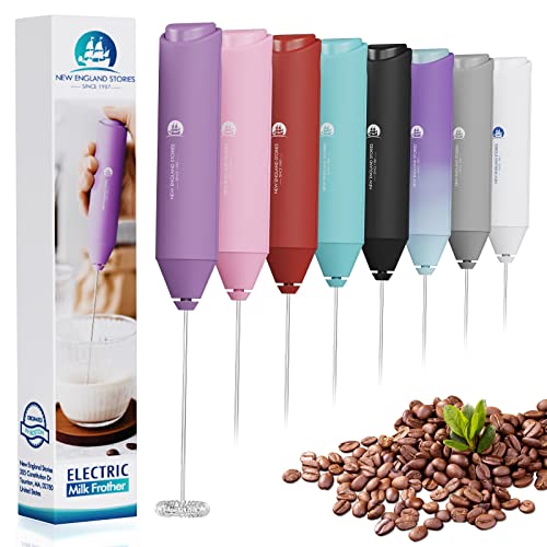 Powerful Milk Frother Handheld Foam Maker (No Stand / Light Purple)