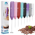 Powerful Milk Frother Handheld Foam Maker (No Stand / Light Purple)