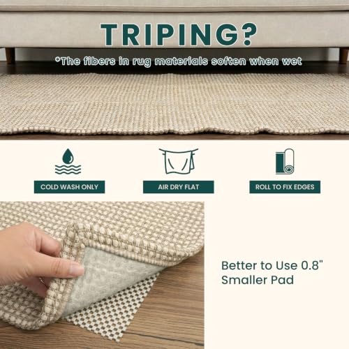 Cotton Runners for Hallway 3x9 (Oatmeal Beige / 3' x 9' (Runner))