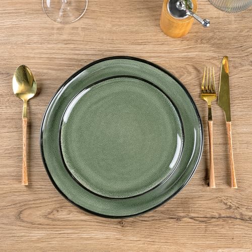 Ceramic Dinnerware Sets for 4 (Matte Jade Green / Service for 4)