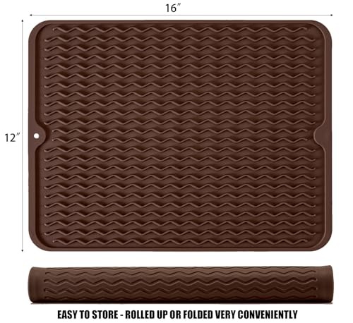 Silicone Dish Drying Mat (Coffee / 16" x 12")