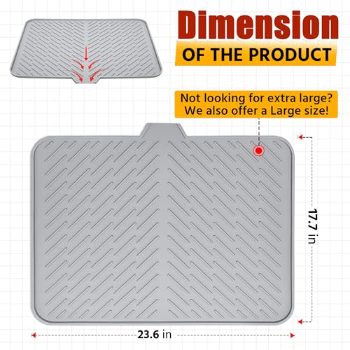 Silicone Dish Drying Mat with Built