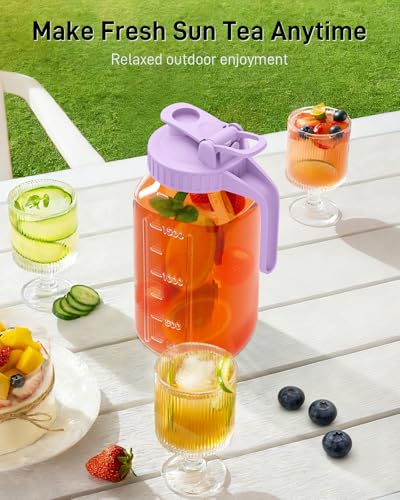 64 oz Mason Jar Pitcher (Purple / 64 Ounces)