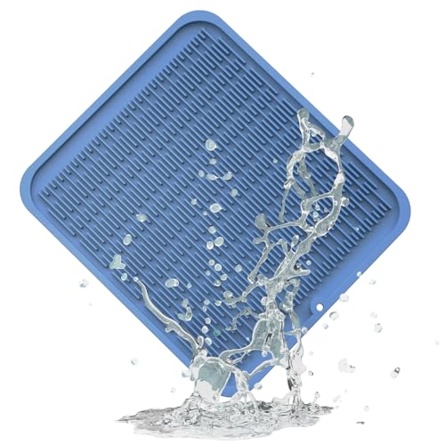 Oversized Silicone Dish Drying Mat for Kitchen (Lichen Blue / 18" x 16")