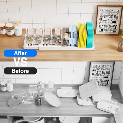 2 Pack Pots and Pans Organizer Under Cabinet (White)