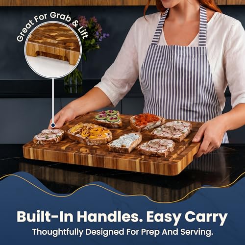End Grain Acacia Wood Cutting Board 20x15x1.25 (End Grain / 20"L x 15"W)