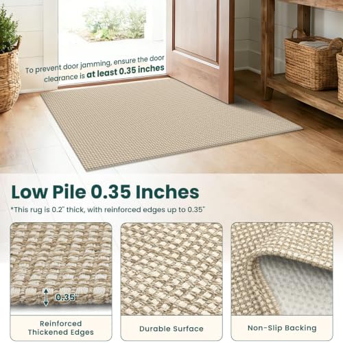 Cotton 2x12 Runners Rugs for Hallway (Oatmeal Beige / 2' x 12' (Runner))