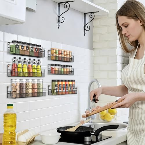 Wall Mounted Spice Rack Organizer (6 Tier)