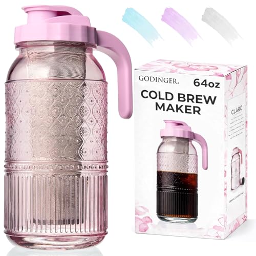 Cold Brew Coffee Maker 64 oz (Blush)