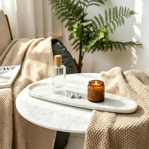 Natural Marble Vanity Tray (White)