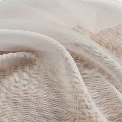 Cream Sheer Curtains 63 Inch Length 2 Panels Set (Cream / 42"W x 63"L (Pack of 2))