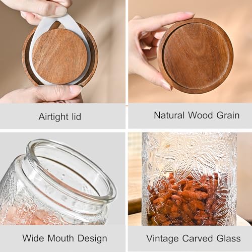Glass Storage Containers With Lids (Sunflower*3-32oz)
