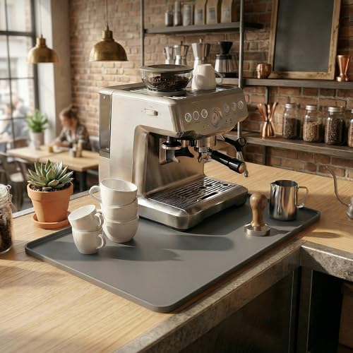 Silicone Coffee Mat for Countertop (Gray / 24" x 16")