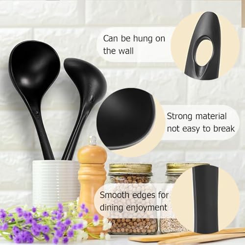 Large Plastic Serving Spoons (Black)