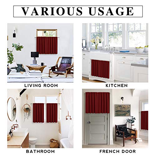 RV Curtains for Camper Windows (Burgundy Red / 34"W x 24"L (Pack of 2))
