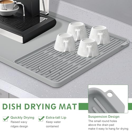 Silicone Coffee Mat 16"x16" (Gray)