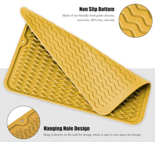 Silicone Dish Drying Mat (Yellow / 14" x 11")