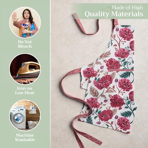 Aprons for women with Pocket 100% Cotton Pack of 1 (135 - Poppy)