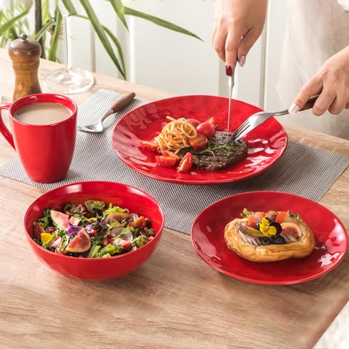 Ceramic Dessert Salad Plates (Red)