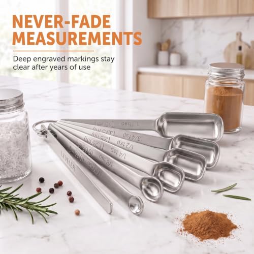 Stainless Steel Measuring Spoons Set of 8 (Silver / Set of 8)