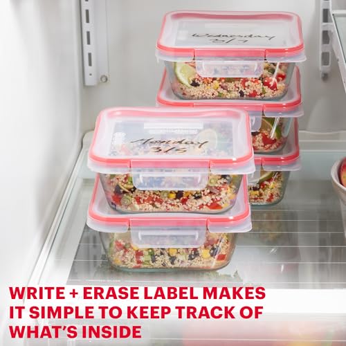 Freshlock (5-Pack, 4 Cup) Glass Food Storage Containers Set (5 Pack (4-Cup))