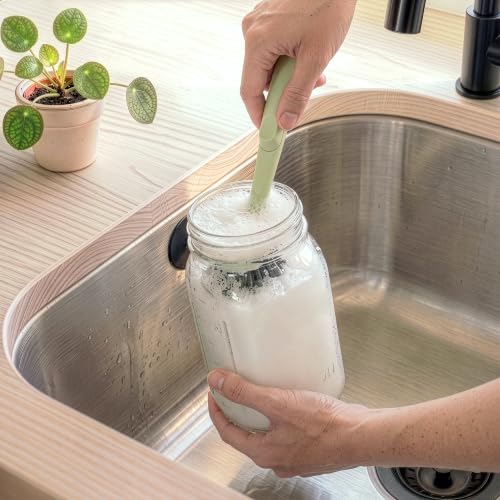 Magnetic Dish Brush & Scraper (Moss Green)