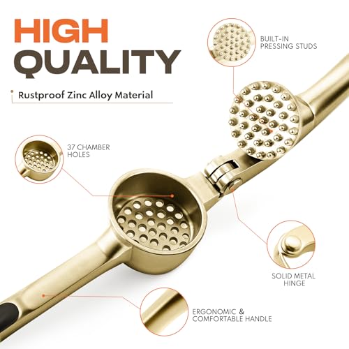 Kitchen Garlic Press (Gold)