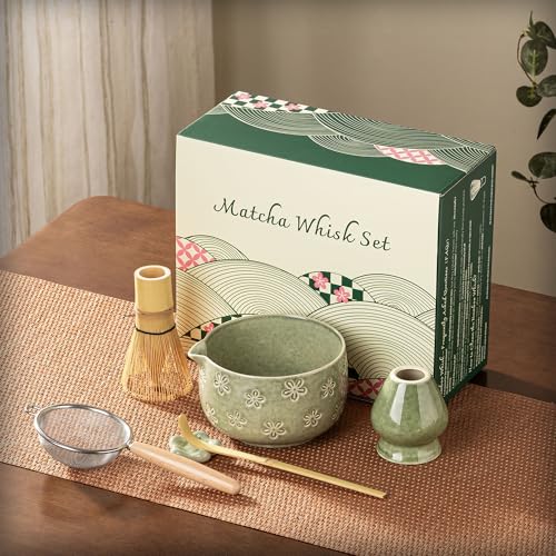 Matcha Whisk Set (Mottled Green)