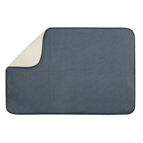 Absorbent Kitchen Countertop Dish Drying Mat (Pewter/Ivory / Pack of 1)