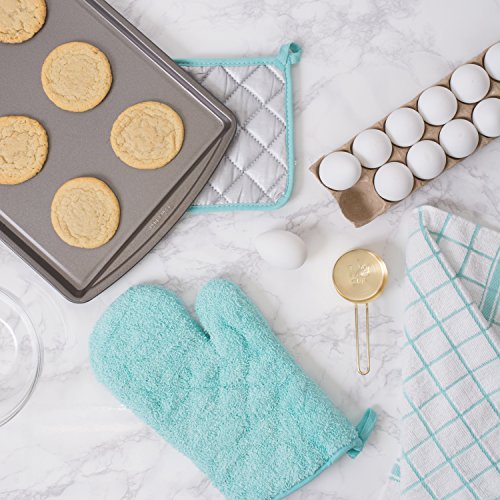 Basic Terry Collection 100% Cotton Quilted (Aqua / Oven Mitt)
