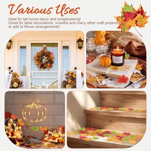 400 Pieces Fall Leaves (5# 8 Color / 400)