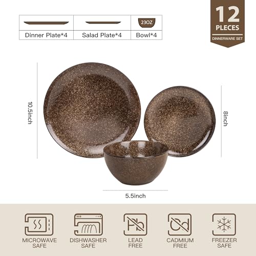 Plates and Bowls Sets (Brown)
