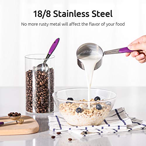 10 Piece Measuring Cups and Spoons Set in 18 (Purple)