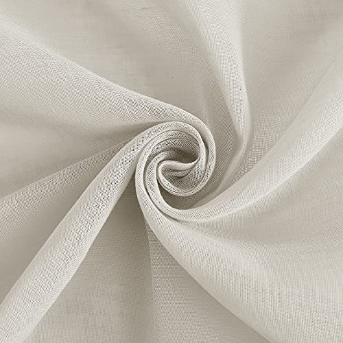 Textured Linen Sheer Curtains for Living Room (52"W x 108"L (Pack of 2) / Natural)