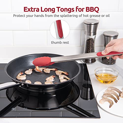 Kitchen Tong for Cooking (Red / 16 inch)