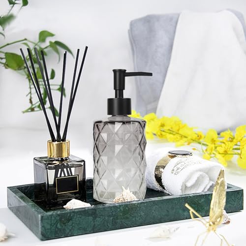 Glass Soap Dispenser with Plastic Pump (Plastic Pump / Diamond-gradient Grey)