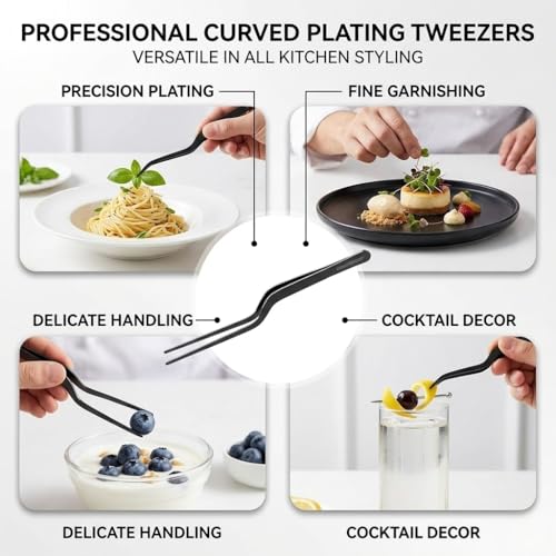 8 Inch Curved Stainless Steel Precision Kitchen Cooking Multi (Gold)