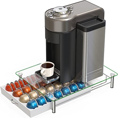 Tempered Glass Vertuo Pod Holder (56 pcs Capacity / White)