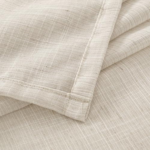 Oatmeal Linen Curtains 84 Inch Length for Living Room (Oatmeal / 42"W x 84"L (Pack of 2))