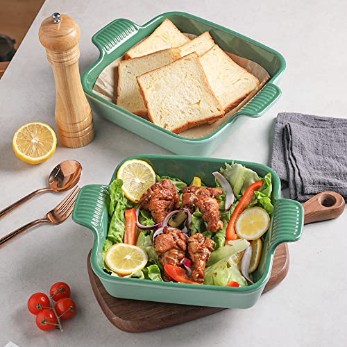 Sweejar Ceramic Baking Dish (Light Green / Square 8IN)